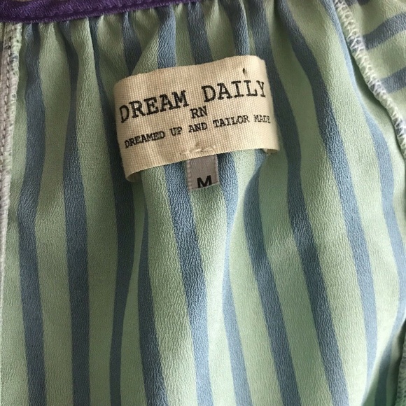 SALE!! EUC! Dream Daily Women's Sz Medium Floral Green/Purple Lightweight Dress - Picture 9 of 12